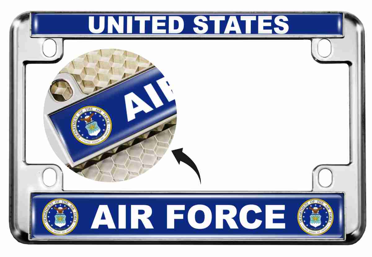U.S. Air Force Department - Motorcycle Metal License Plate Frame